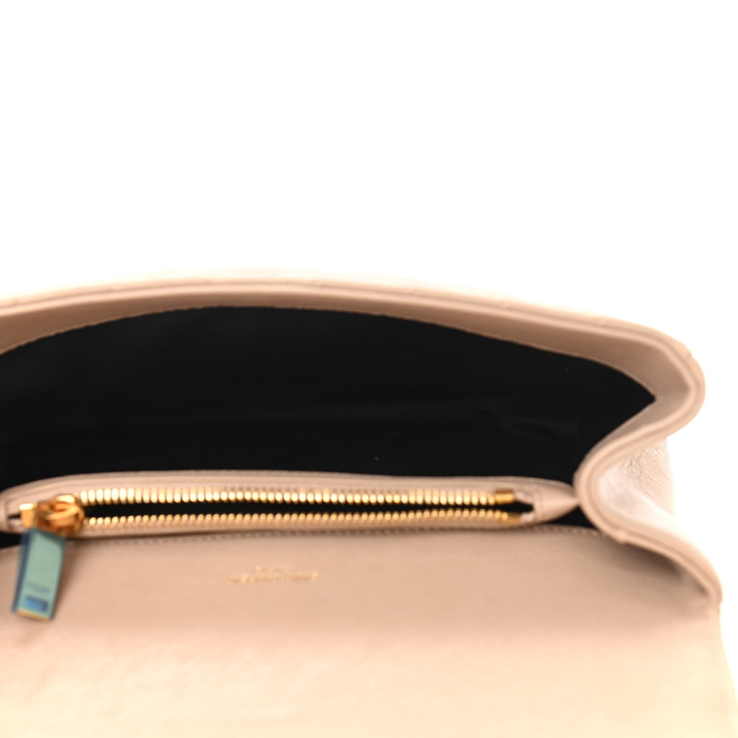 Saint Laurent Sheepskin Matelasse Chevron Monogram Medium College Bag Dark Beige 5 of 9
