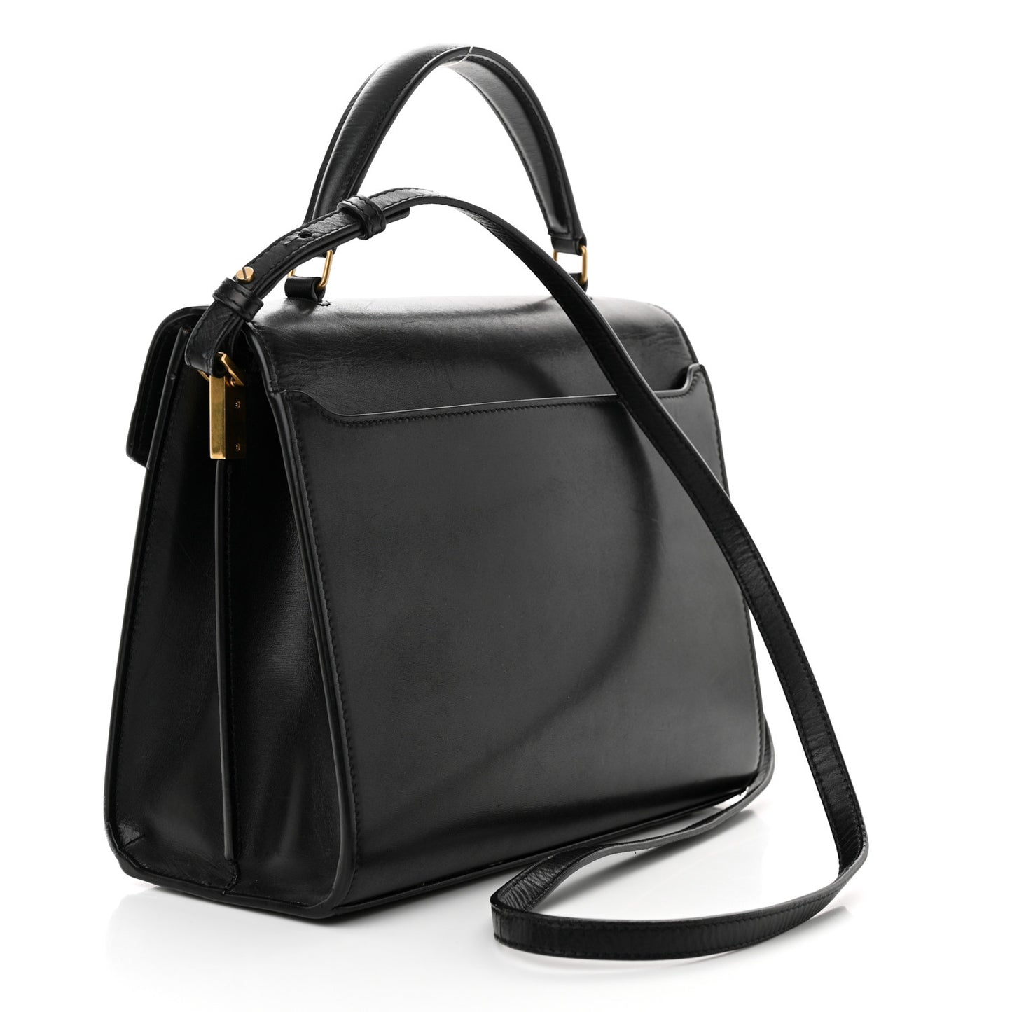 Smooth Calfskin Medium Classic Monogram Cassandra Top Handle Black Rouge Legion