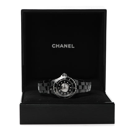 Chanel Stainless Steel Ceramic Diamond Dial 33mm J12 Quartz Watch Black 5 of 5