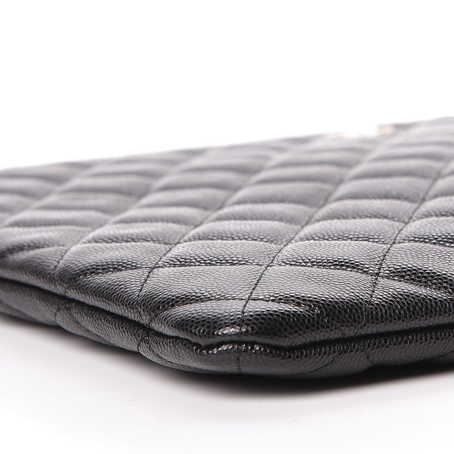Caviar Quilted Large Cosmetic Case Black