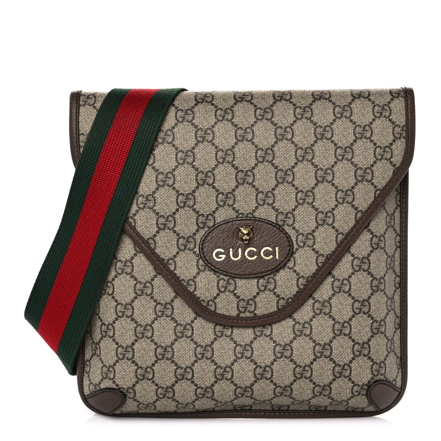 Gucci GG Supreme Monogram Web Medium Neo Vintage Flap Messenger Bag Beige New Acero 1 of 13