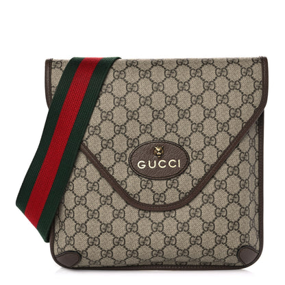 Gucci GG Supreme Monogram Web Medium Neo Vintage Flap Messenger Bag Beige New Acero 1 of 13