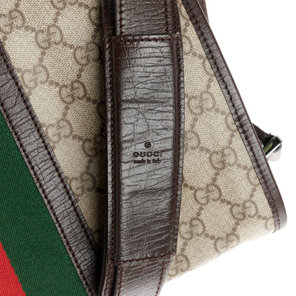 Gucci GG Plus Monogram Web Large Flap Messenger Bag Beige Dark Brown 9 of 13