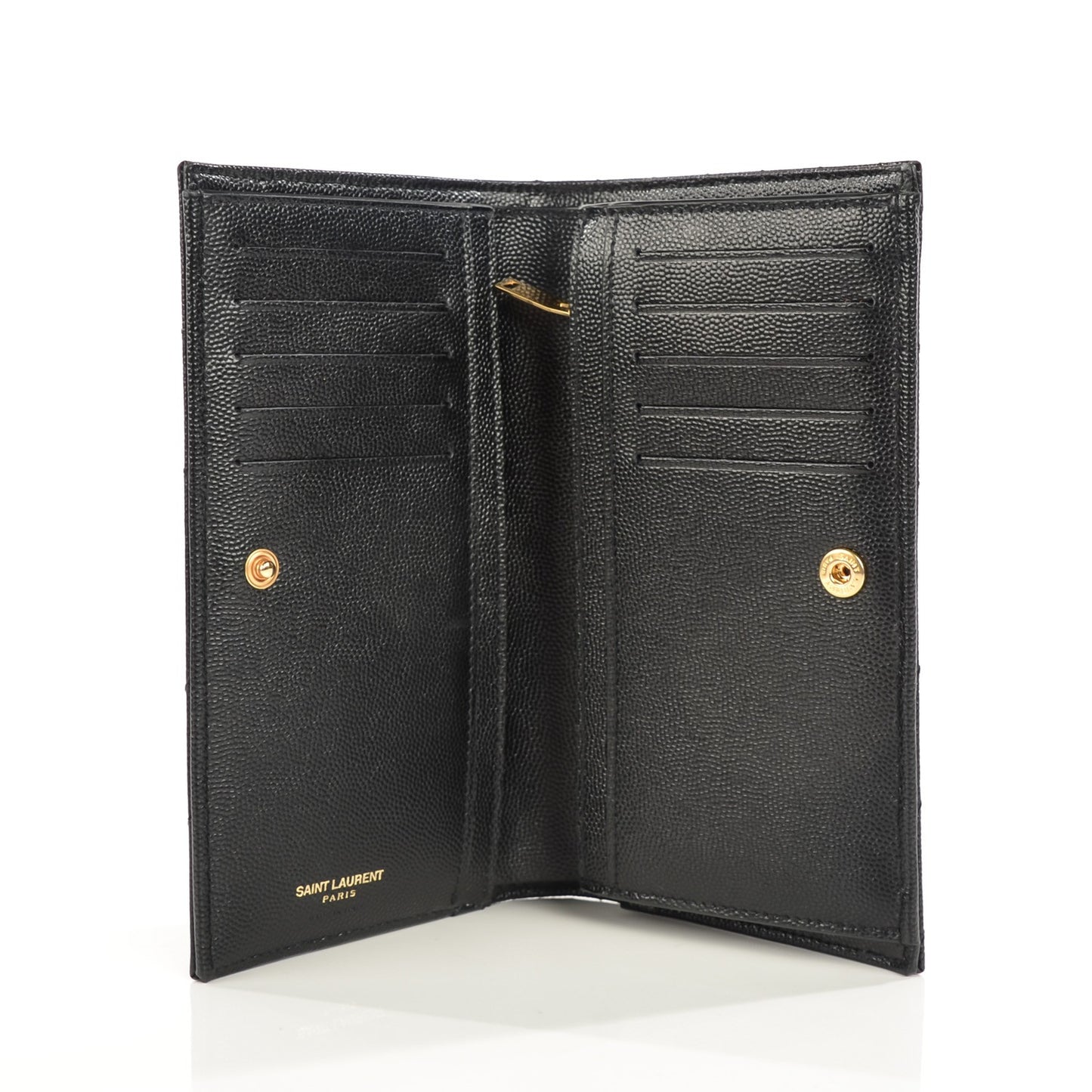 Grain De Poudre Matelasse Chevron Monogram Flap Wallet Black