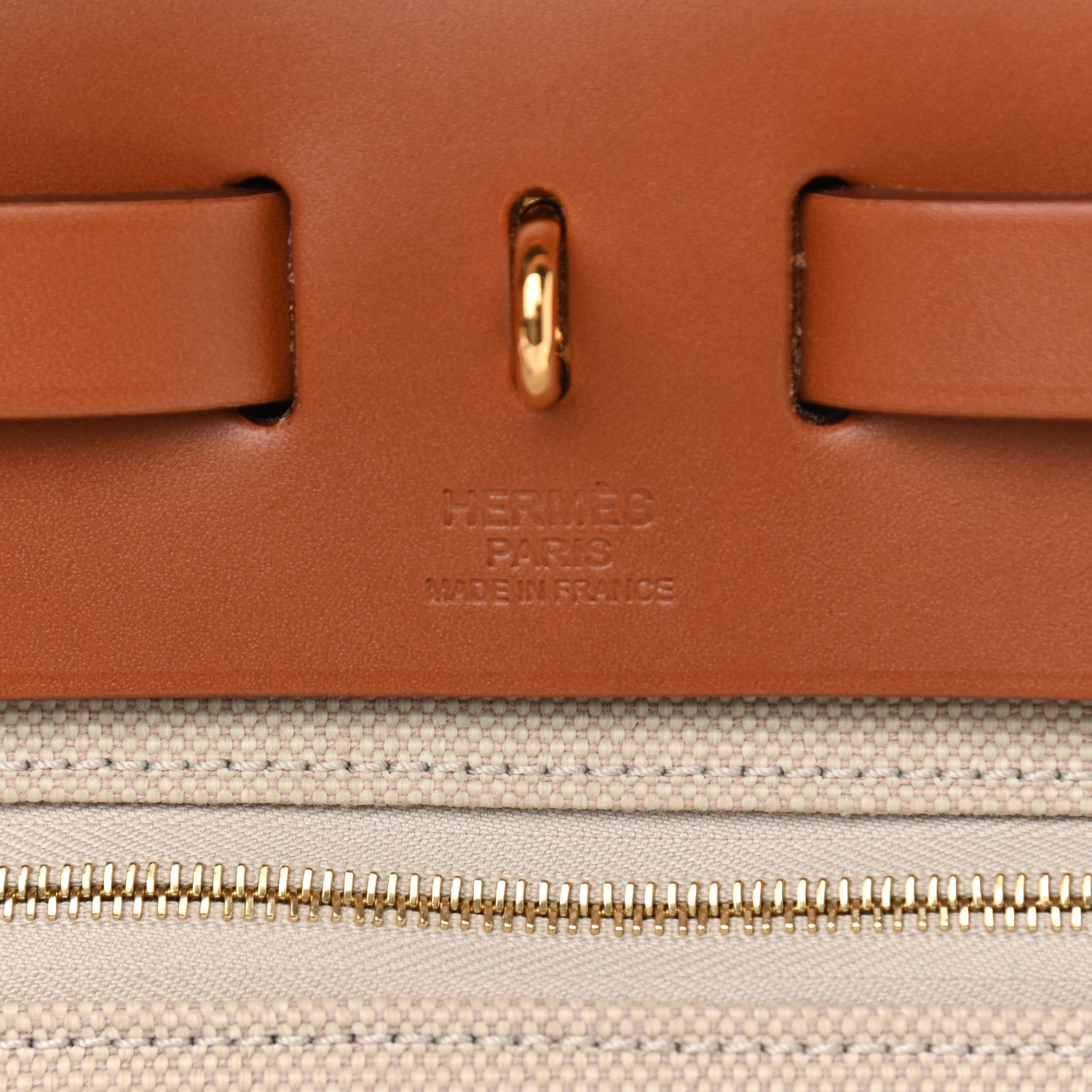 Hermes Military Toile Vache Hunter Herbag Zip Retourne 31 PM Beton Fauve 7 of 11