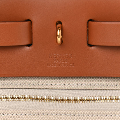 Hermes Military Toile Vache Hunter Herbag Zip Retourne 31 PM Beton Fauve 7 of 11