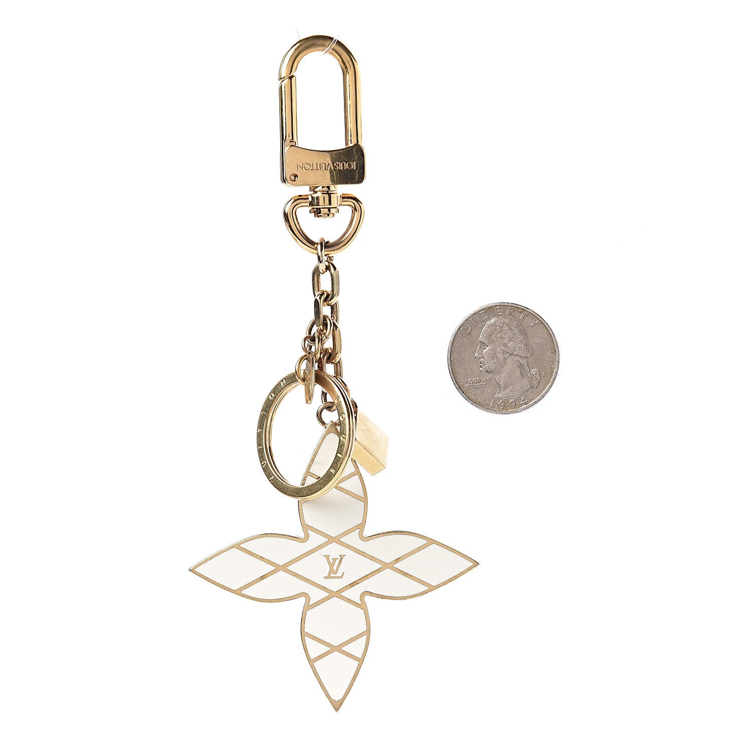 Louis Vuitton Malletage Flowers Bag Charm Key Holder 2 of 3
