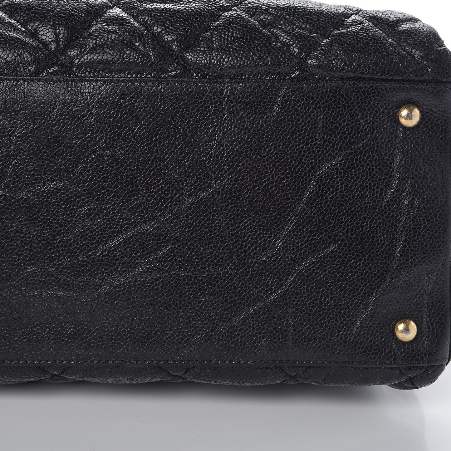 Glazed Caviar Coco Pleats Tote Black