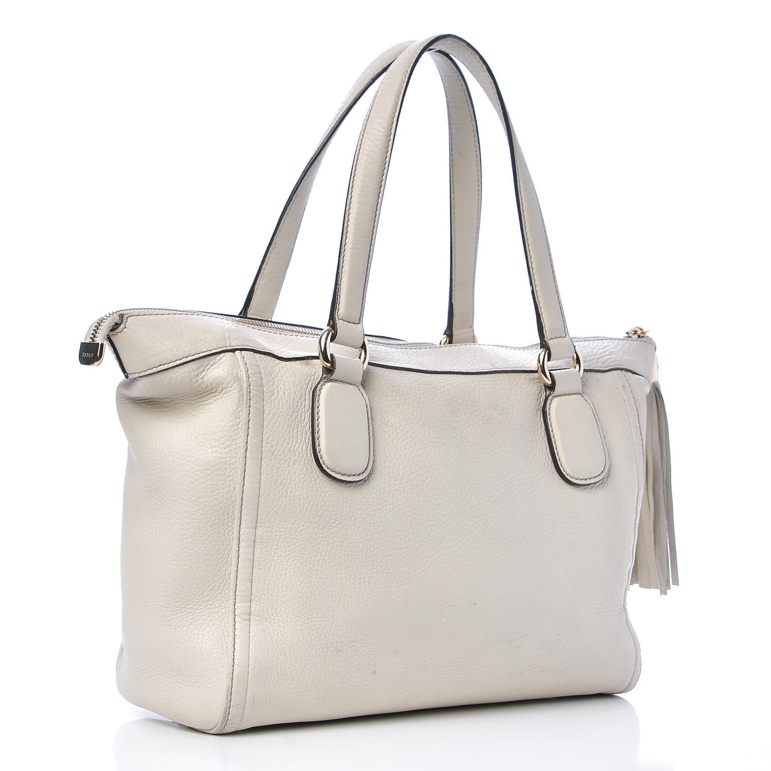 Gucci Pebbled Calfskin Small Soho Top Handle Bag Off White 3 of 11