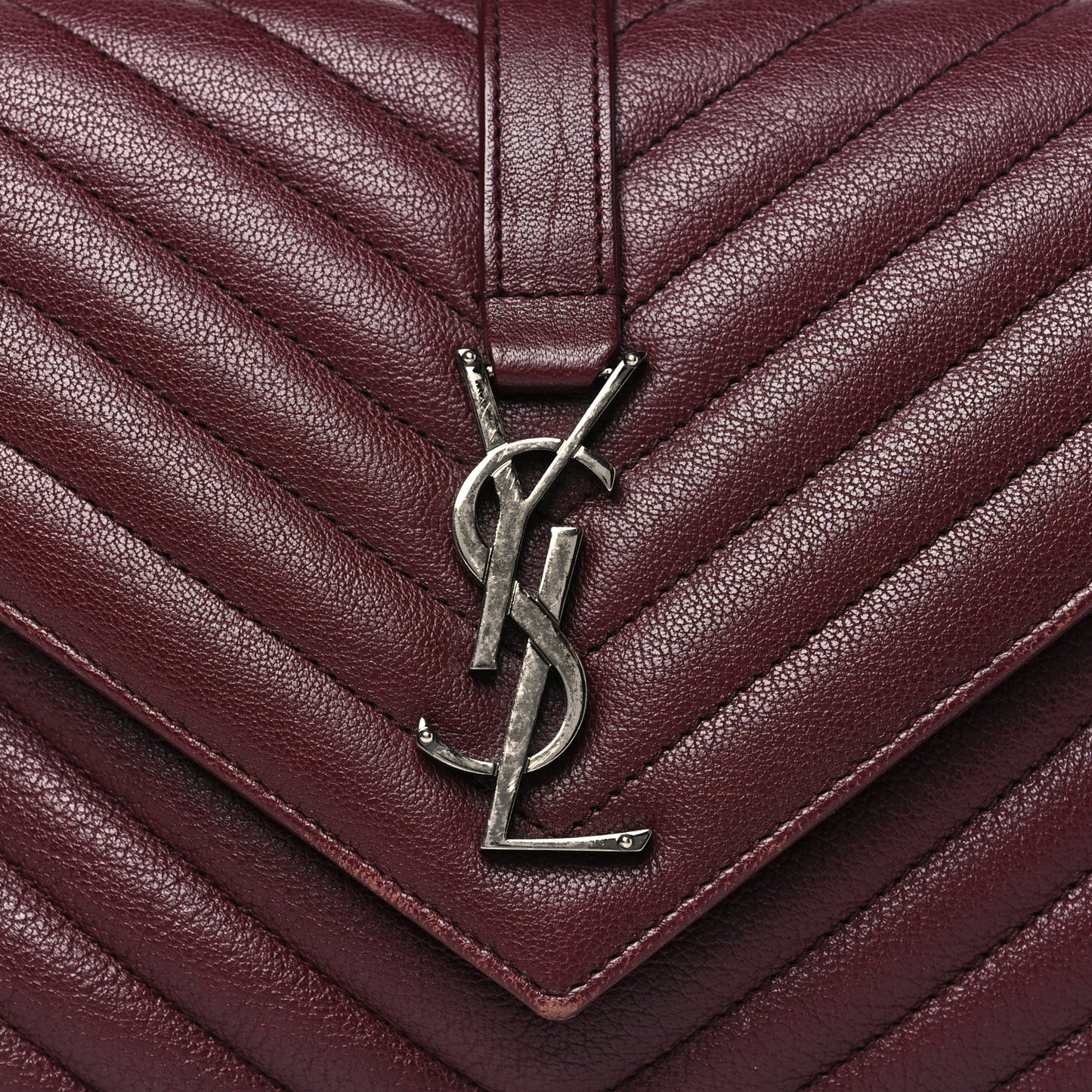 Sheepskin Matelasse Chevron Monogram Medium College Bag Rouge Legion