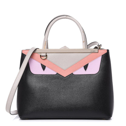 Fendi Vitello Elite Monster Petite 2Jours Tote Multicolor Black Grigio Polvere Multicolor 1 of 14