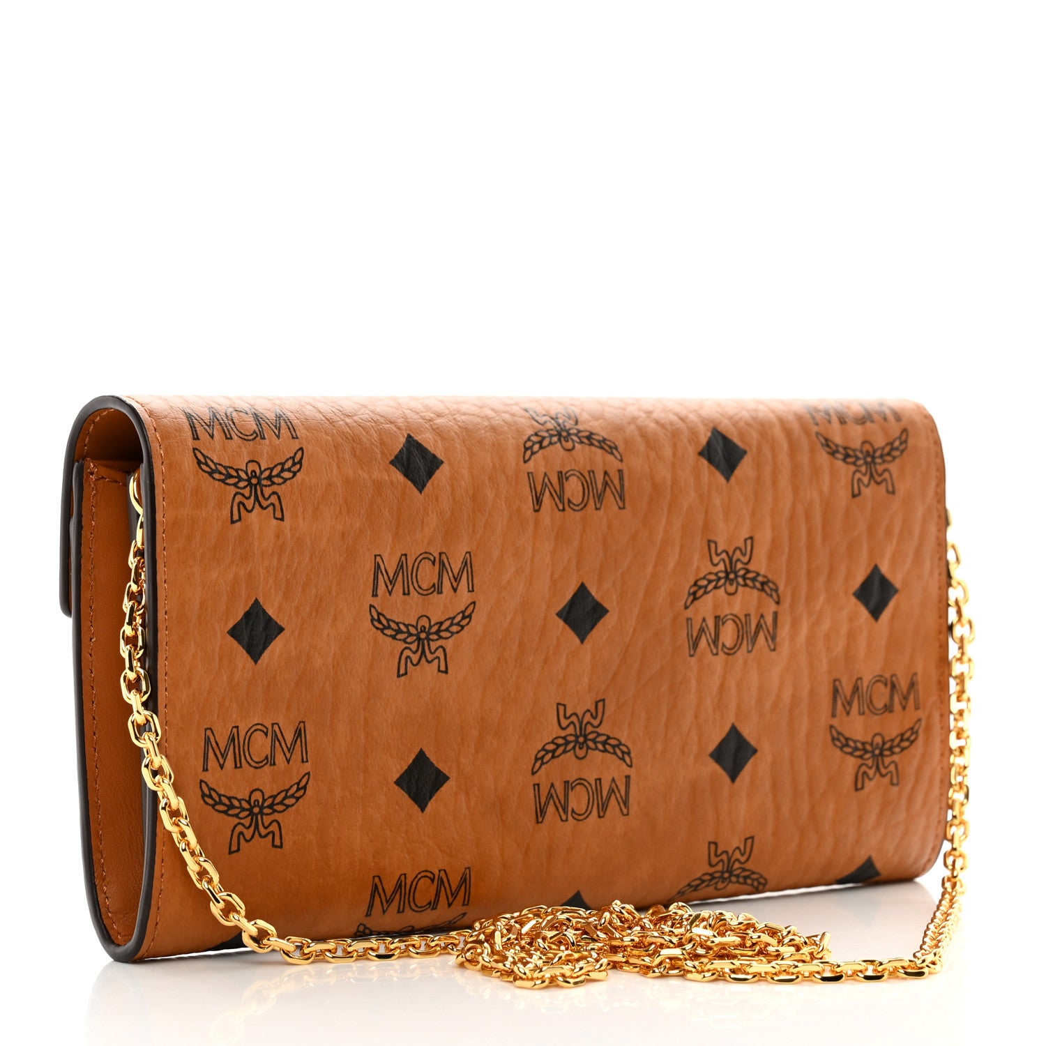 MCM Visetos Large Patricia Wallet On Chain Cognac 3 of 7