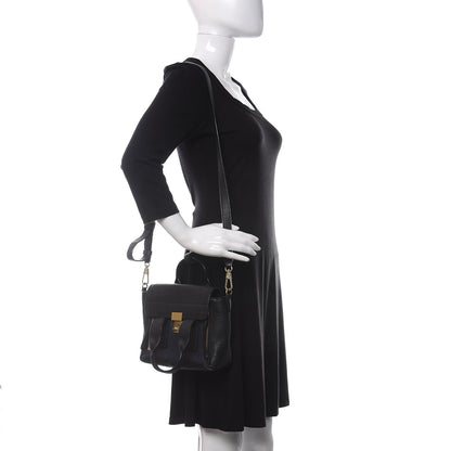 3.1 Phillip Lim 3.1 Textured Calfskin Bi-Color Mini Pashli Satchel Black Navy 2 of 10