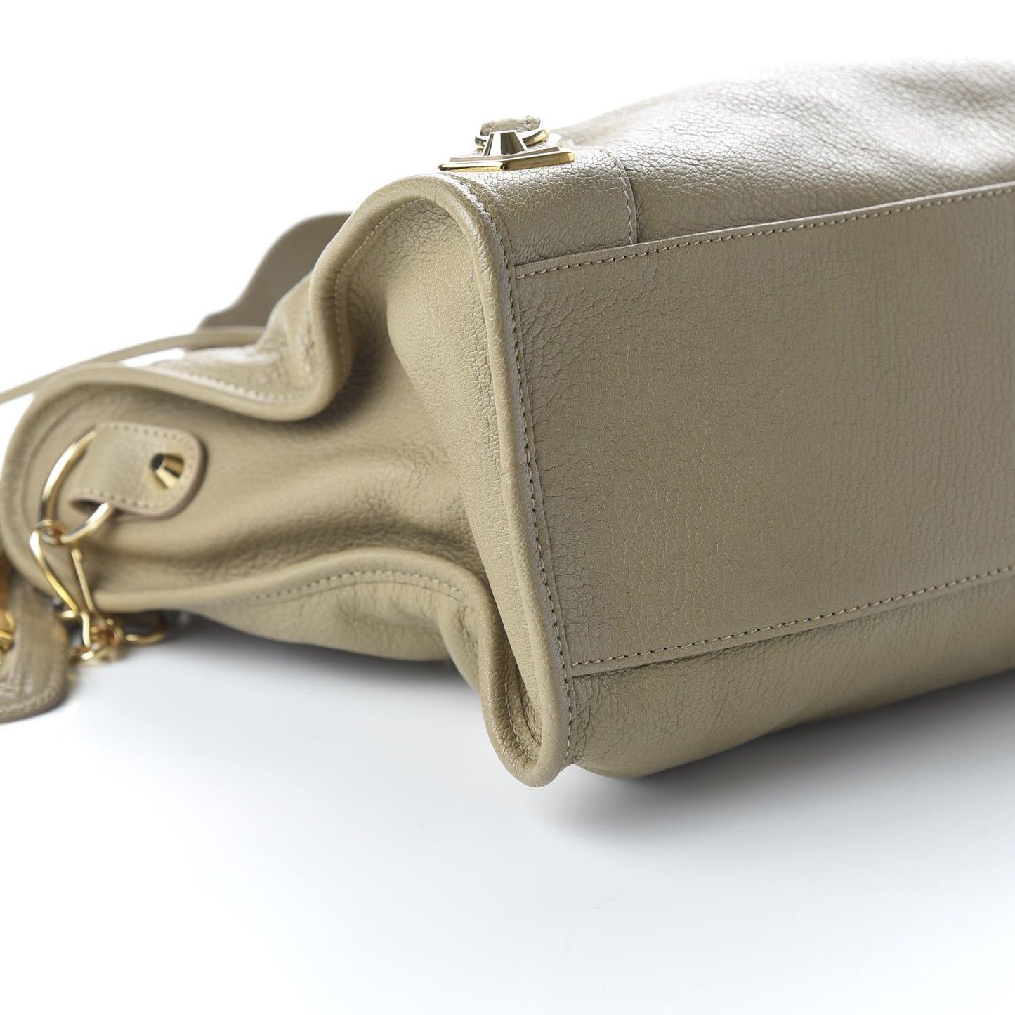 Chevre Gold Metallic Edge Hardware City Beige Latte