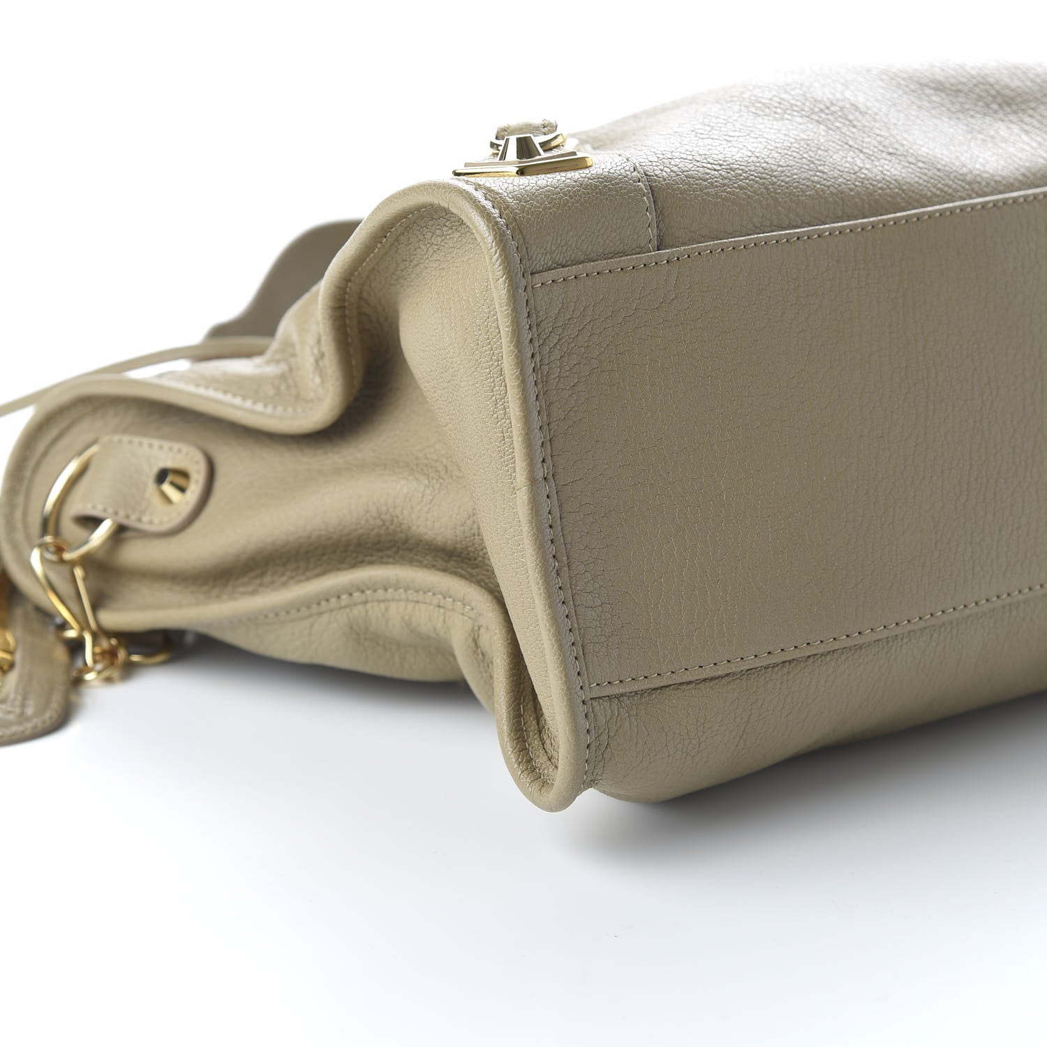 Balenciaga Chevre Gold Metallic Edge Hardware City Beige Latte 6 of 10
