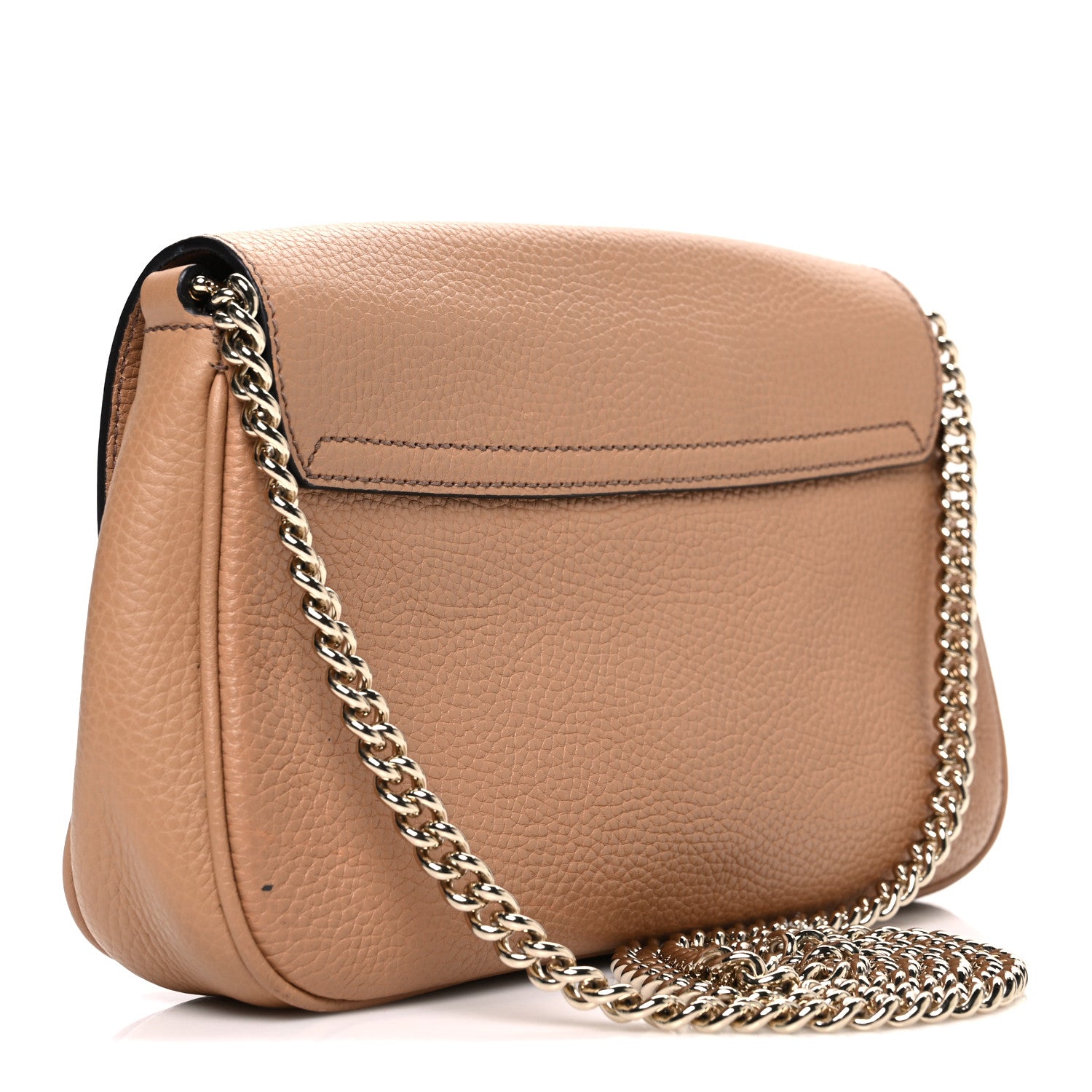 Gucci Pebbled Calfskin Medium Soho Flap Crossbody Camelia 3 of 13