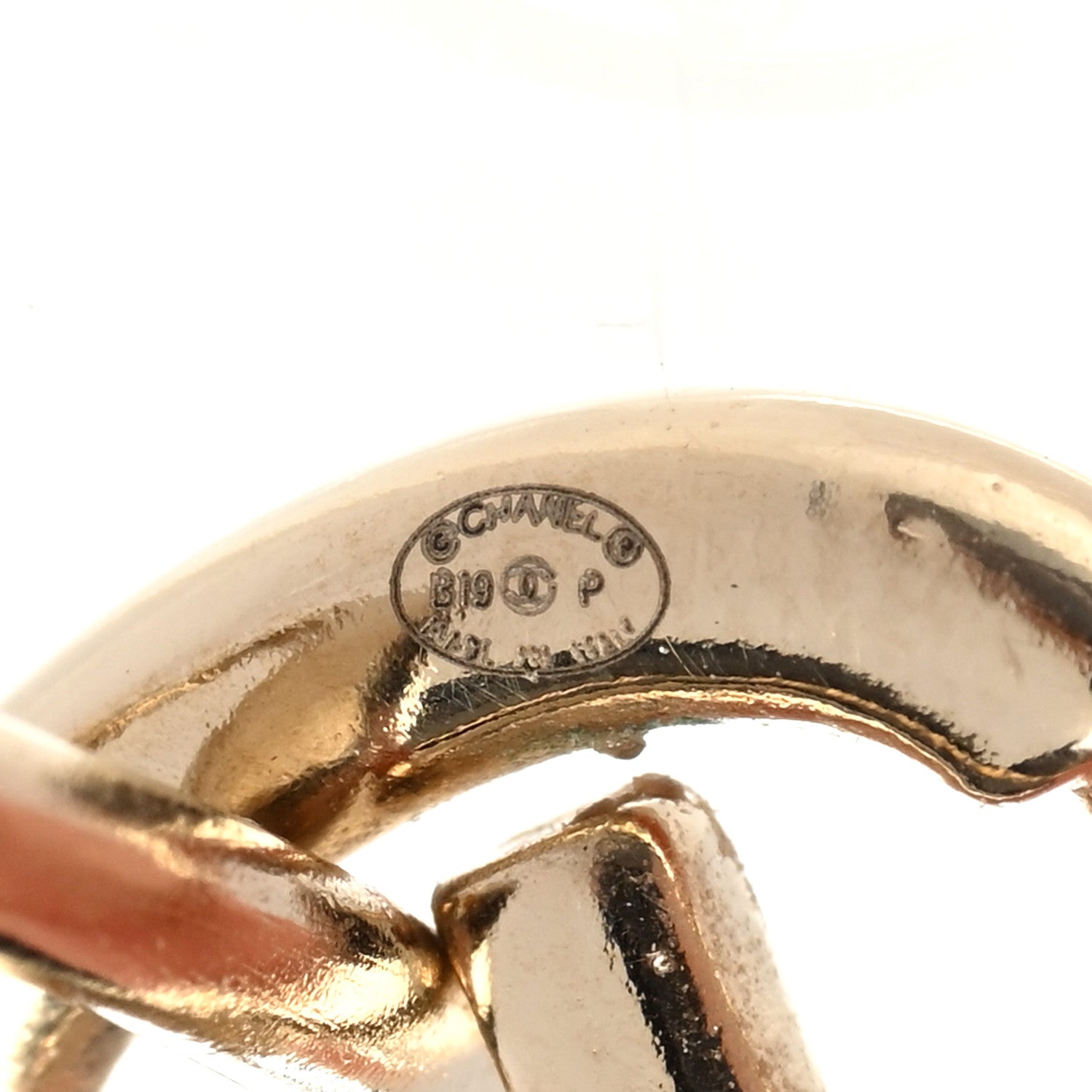 Chanel Baguette Crystal Round CC Drop Earrings Gold 4 of 5