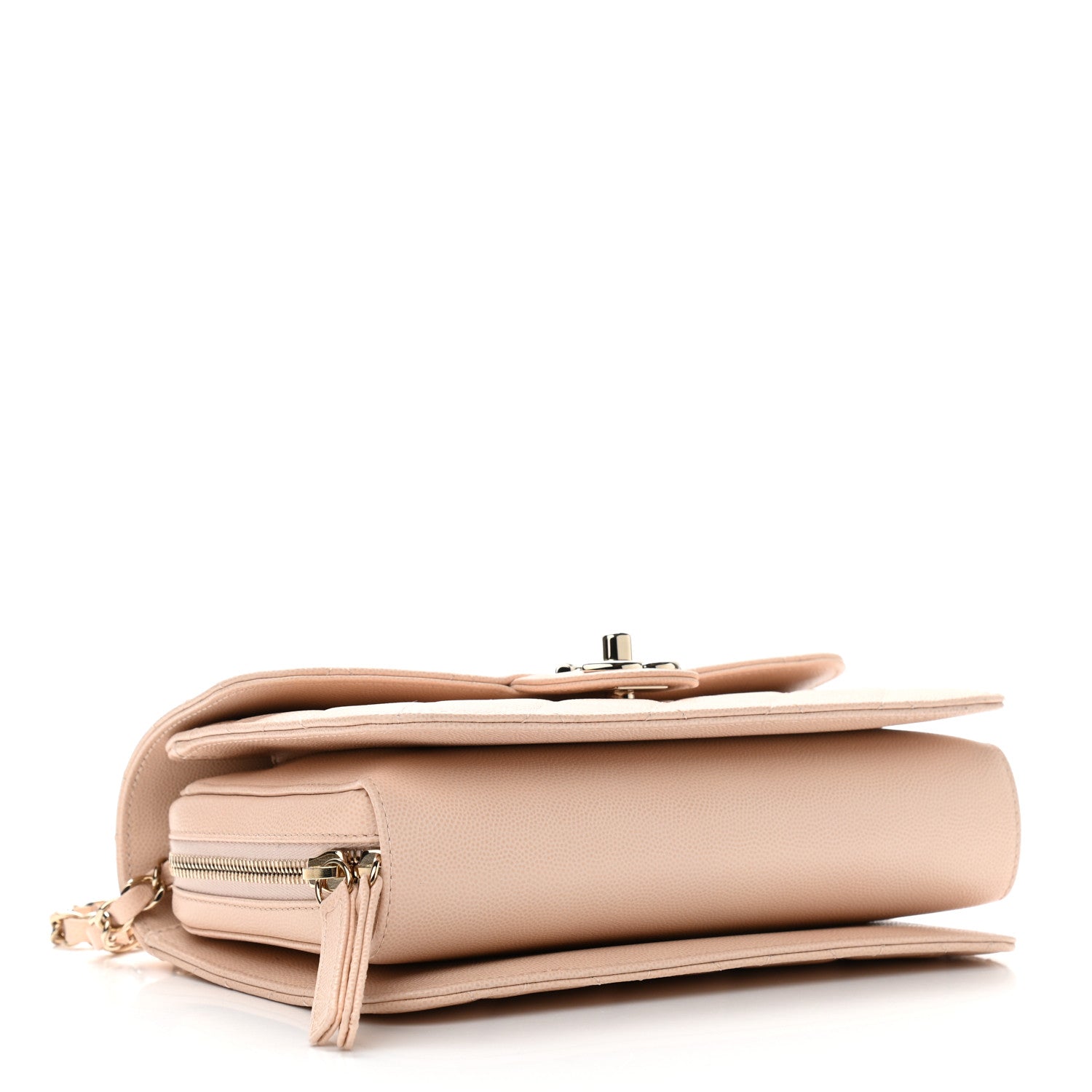 Chanel Caviar Quilted Large Like A Wallet Flap Light Beige 4 of 11