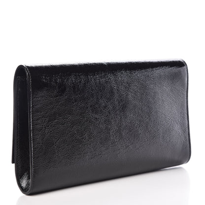 Saint Laurent Textured Patent Monogram Large Belle De Jour Clutch Black 3 of 9