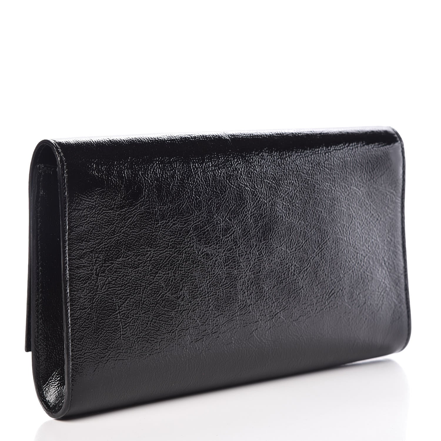 Saint Laurent Textured Patent Monogram Large Belle De Jour Clutch Black 3 of 9