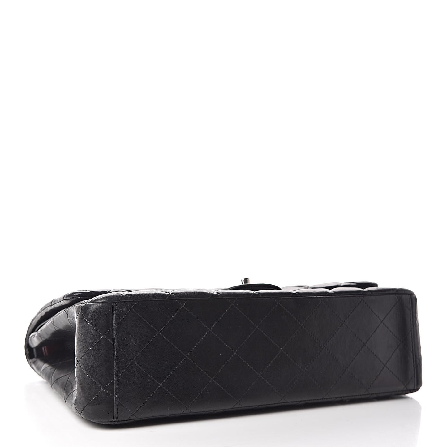 Lambskin Quilted Maxi Double Flap Black