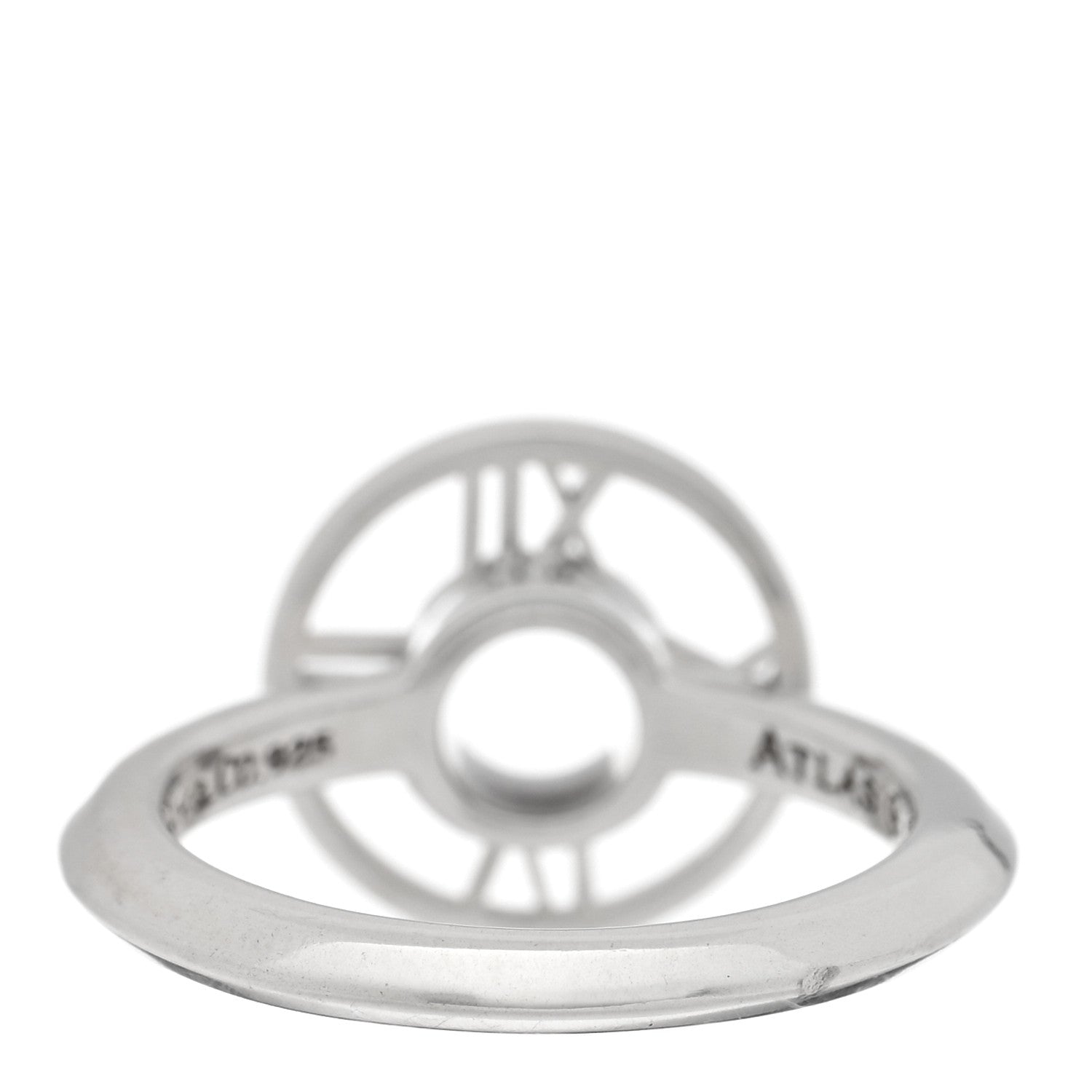Tiffany Sterling Silver Atlas Round Medallion Ring 53 6.5 3 of 5