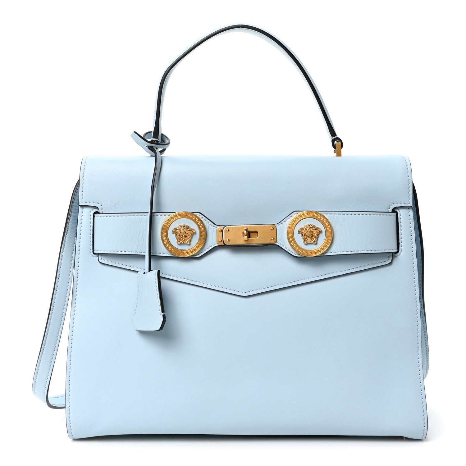 Versace Calfskin Icon Handbag Light Blue 1 of 9