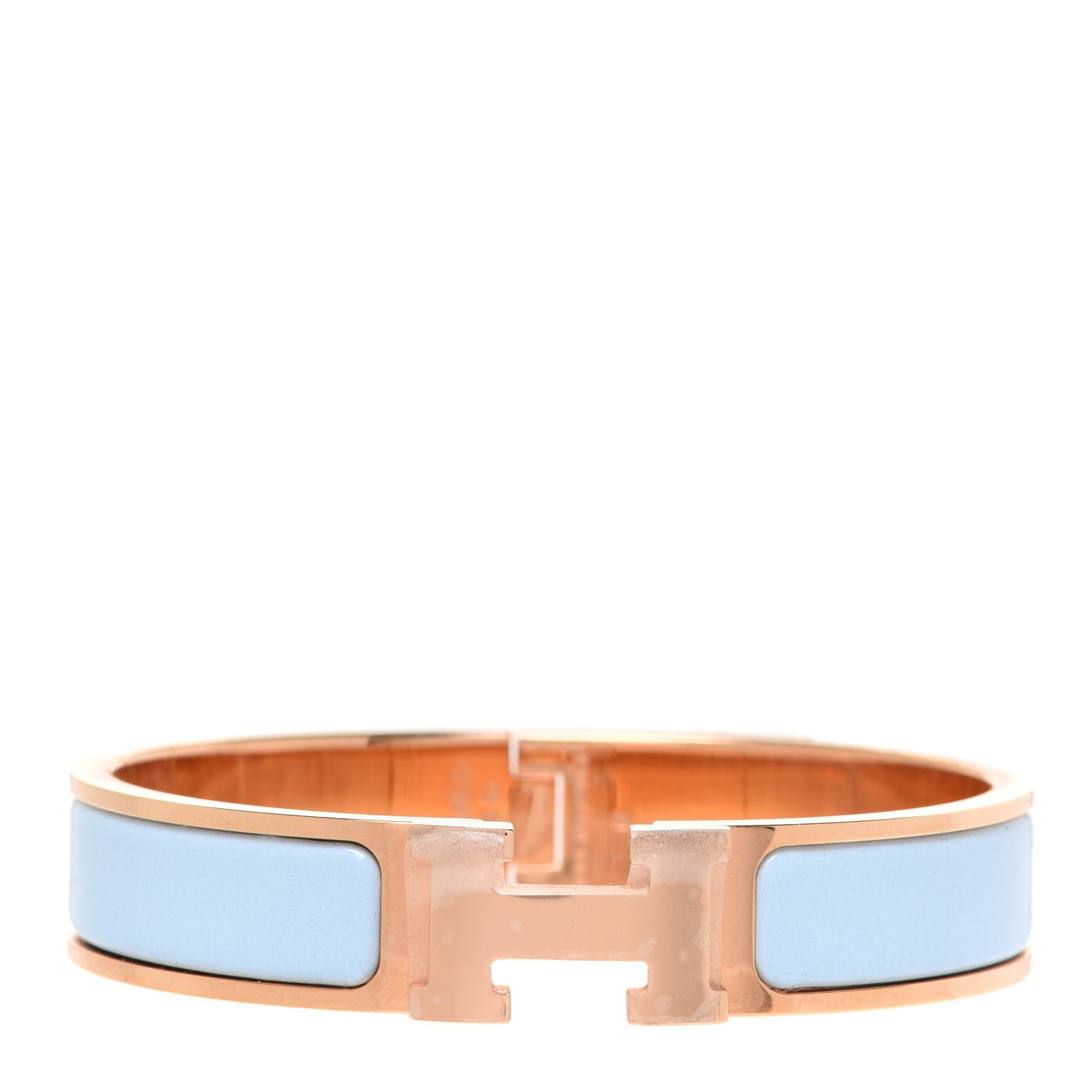 Hermes Enamel Narrow Clic Clac H Bracelet PM Bleu Polaire 1 of 6
