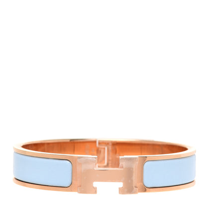Hermes Enamel Narrow Clic Clac H Bracelet PM Bleu Polaire 1 of 6