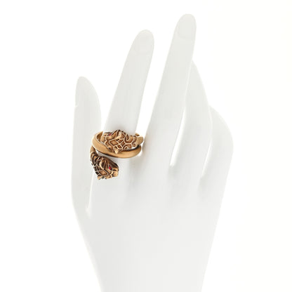 Gucci Tiger Heads Double Wrap Ring 9 Aged Gold 2 of 5