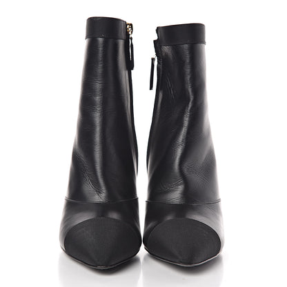Chanel Lambskin Grosgrain Cap Toe Short Ankle Boots 38 Black 2 of 10