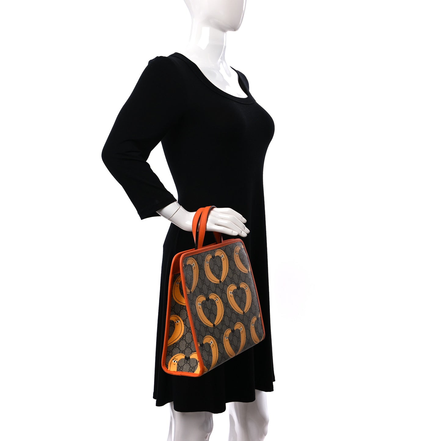 GG Supreme Monogram Banana Childrens Tote Beige Ebony Multicolor Carrot Orange