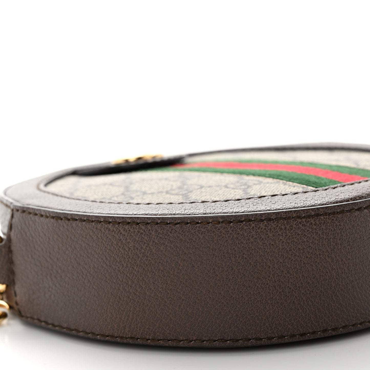 GG Supreme Monogram Web Mini Ophidia Round Shoulder Bag Brown