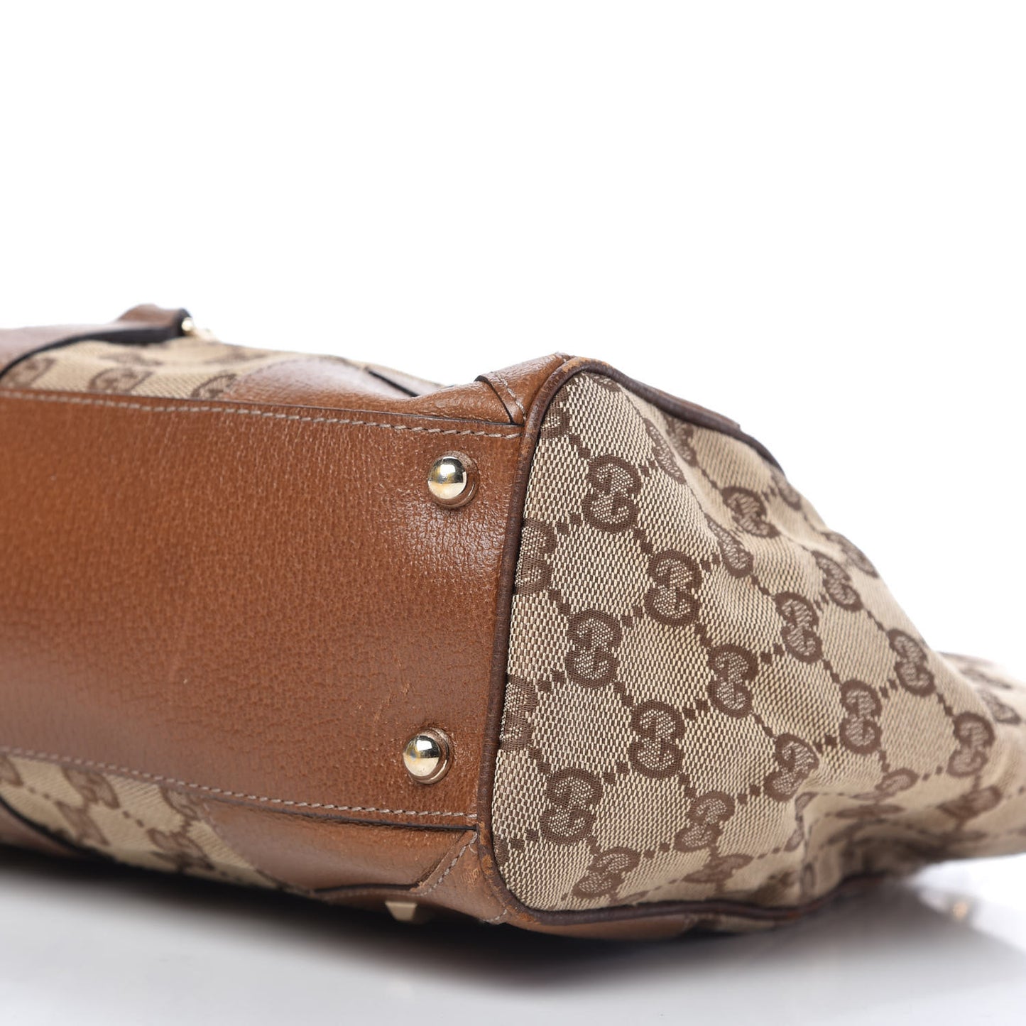 Monogram Calfskin Large Bardot Shoulder Bag Brown