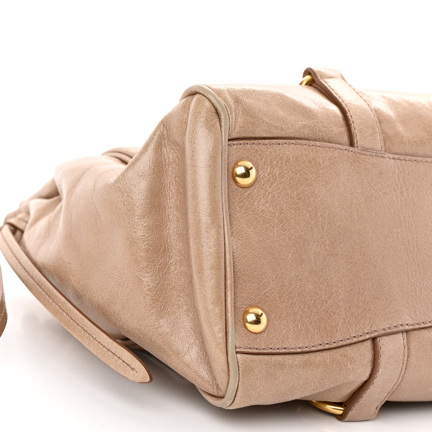 Vitello Shine Double Zip Tote Cammeo