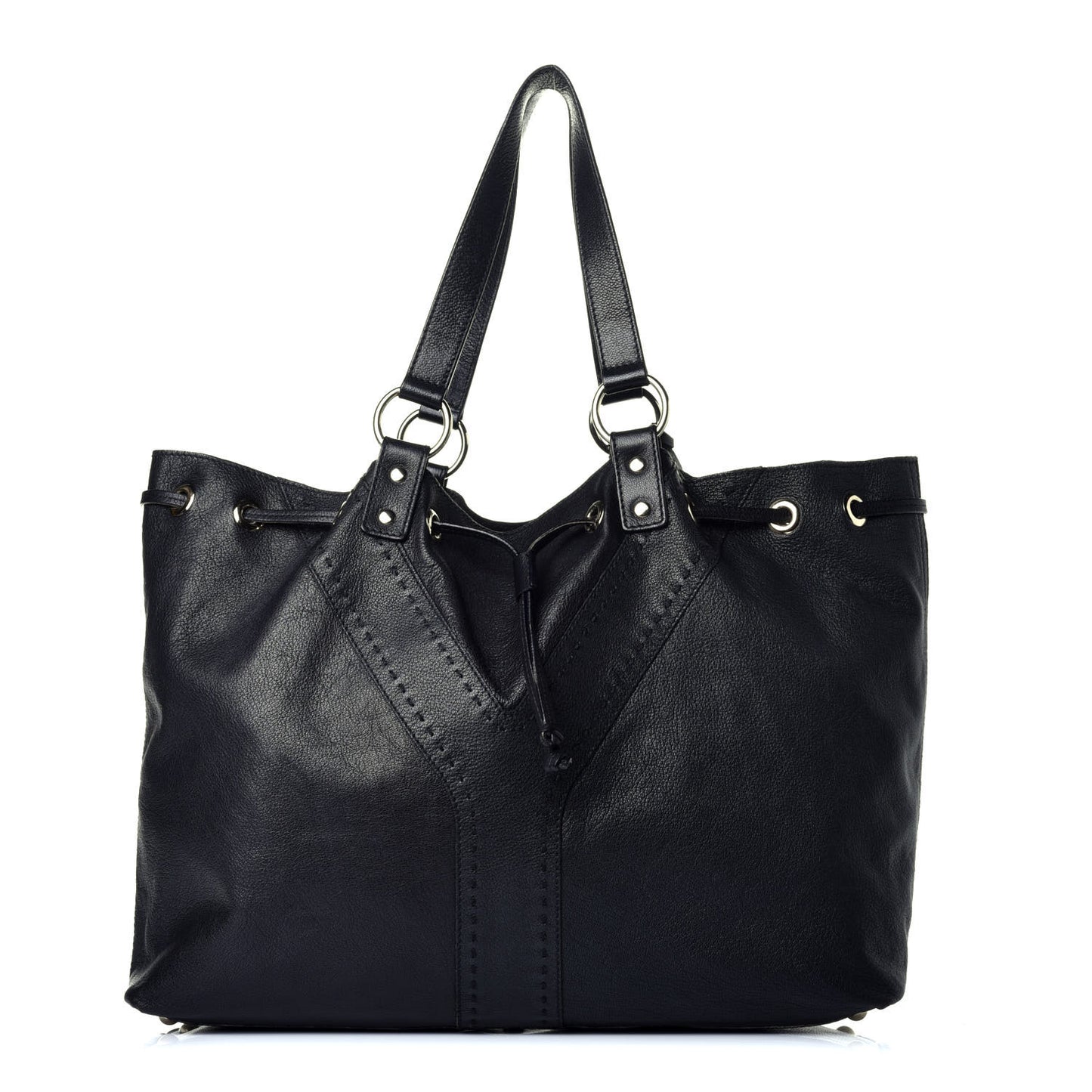Calfskin Reversible Double Sac Y Tote Gold Black