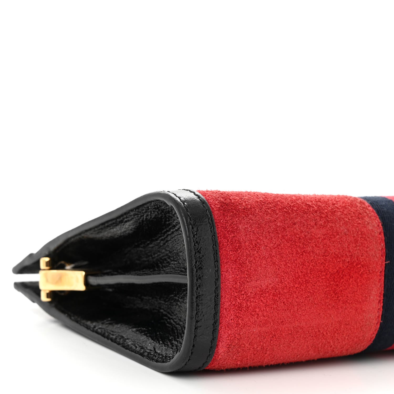 Gucci Suede Patent Web Small Ophidia Chain Shoulder Bag Hibiscus Red Black 9 of 11