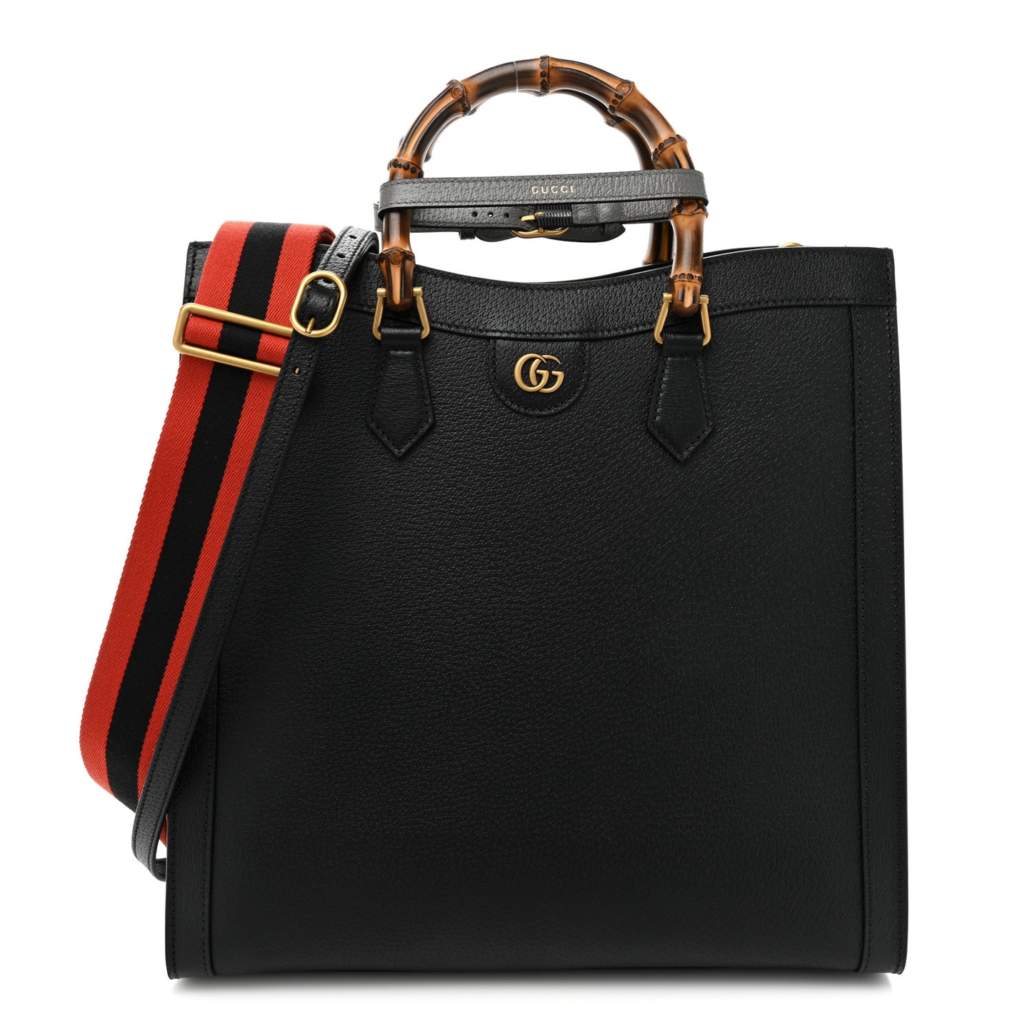 Wonka Grain Calfskin Large Diana Tote Bag Black