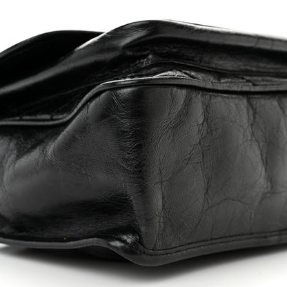 Saint Laurent Crinkled Calfskin Matelasse Monogram Medium Niki Chain Satchel Black 9 of 10