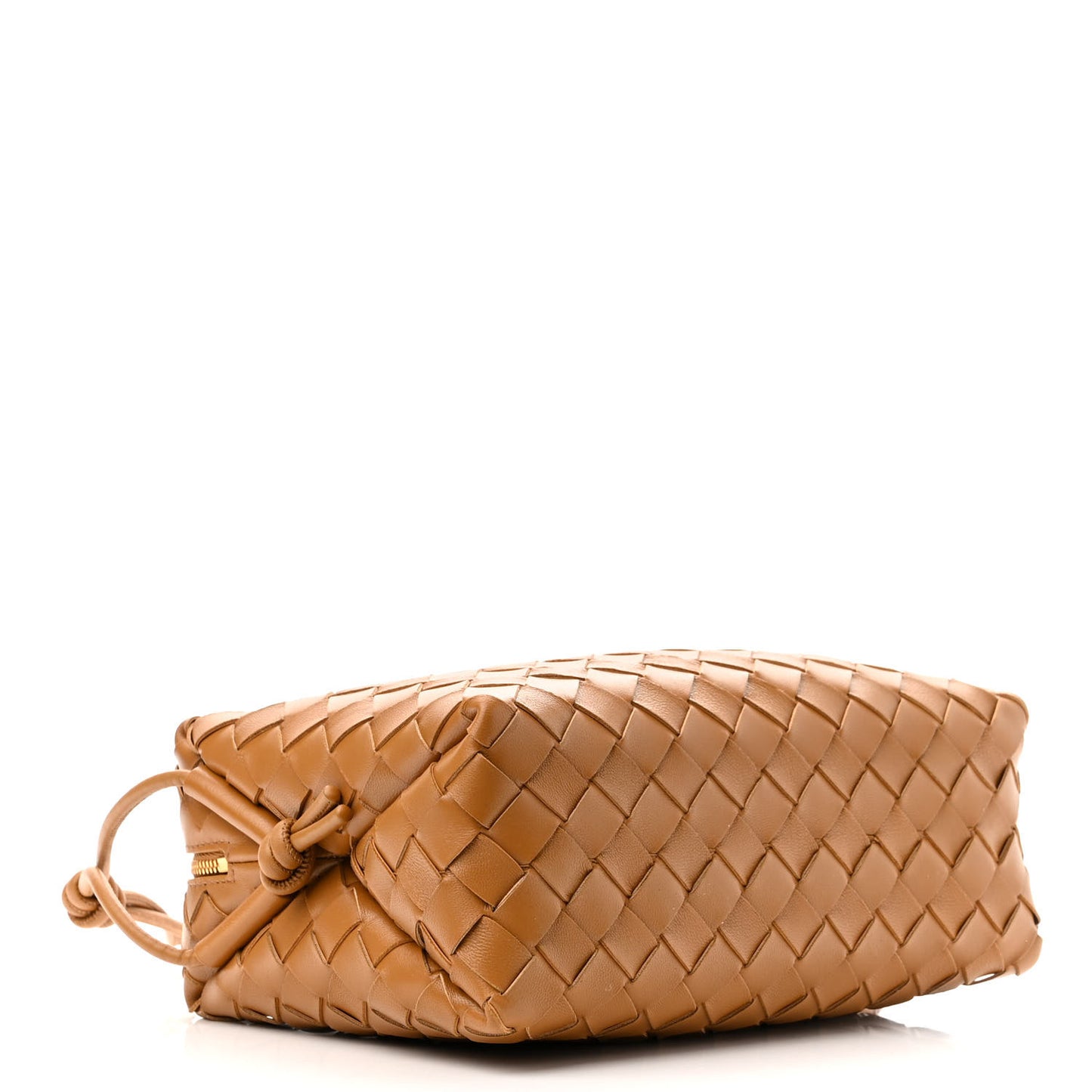 Nappa Intrecciato Small Loop Camera Bag Camel