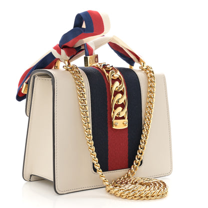 Gucci Calfskin Mini Sylvie Chain Shoulder Bag White 3 of 11