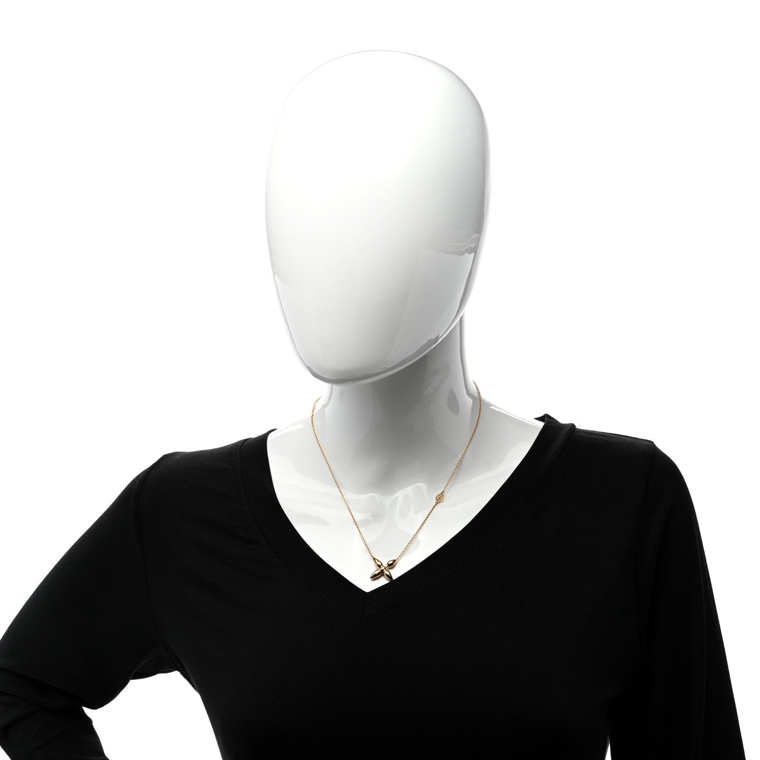 Louis Vuitton Louisette Necklace Silver Gold 2 of 5