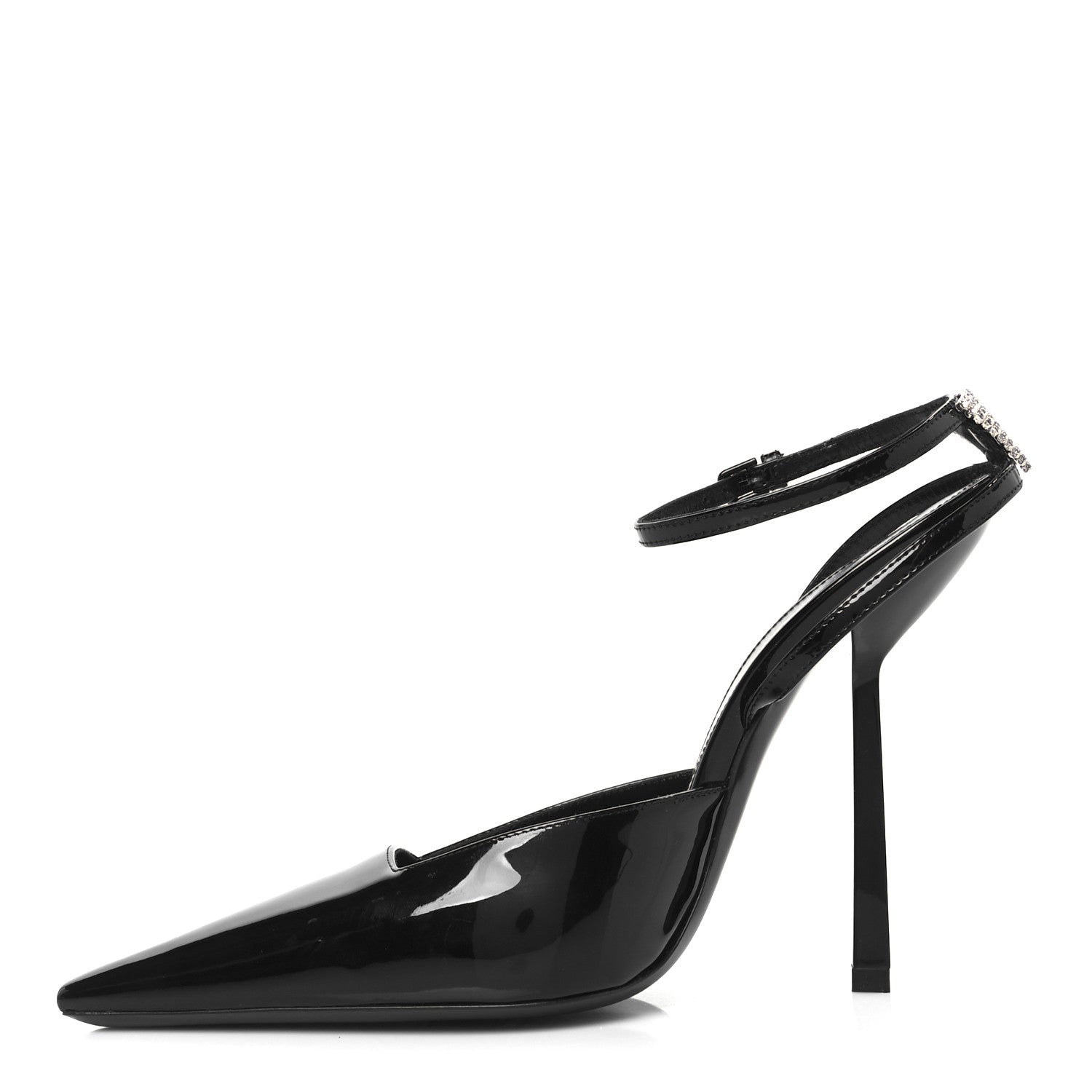 Saint Laurent Patent Calfskin Crystal Anouk Pumps 38 Black 1 of 10