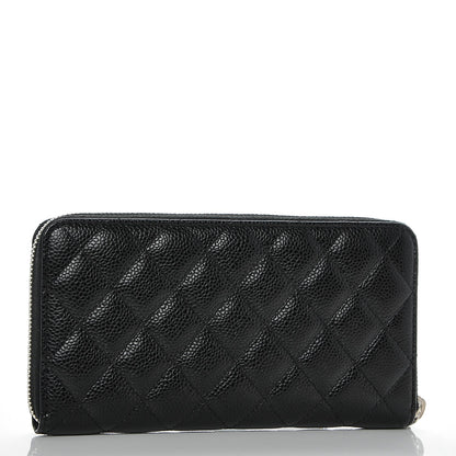 Chanel Caviar Quilted Large Gusset Zip Around Wallet Black 3 of 8