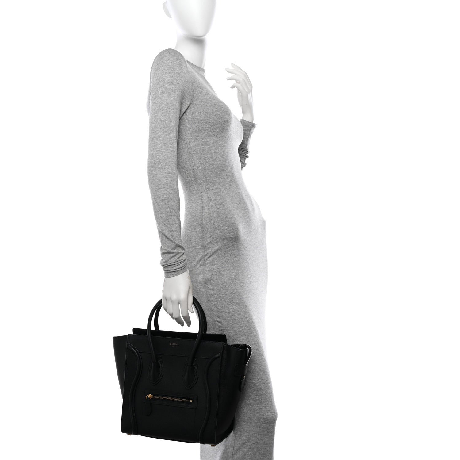 Celine Smooth Calfskin Micro Luggage Black 2 of 10