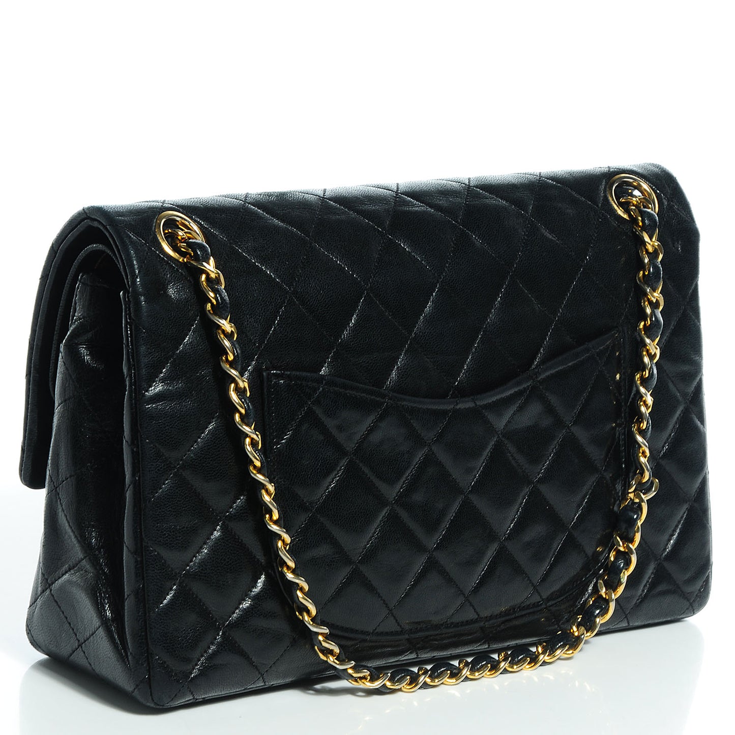 Lambskin Double Medium Flap Black