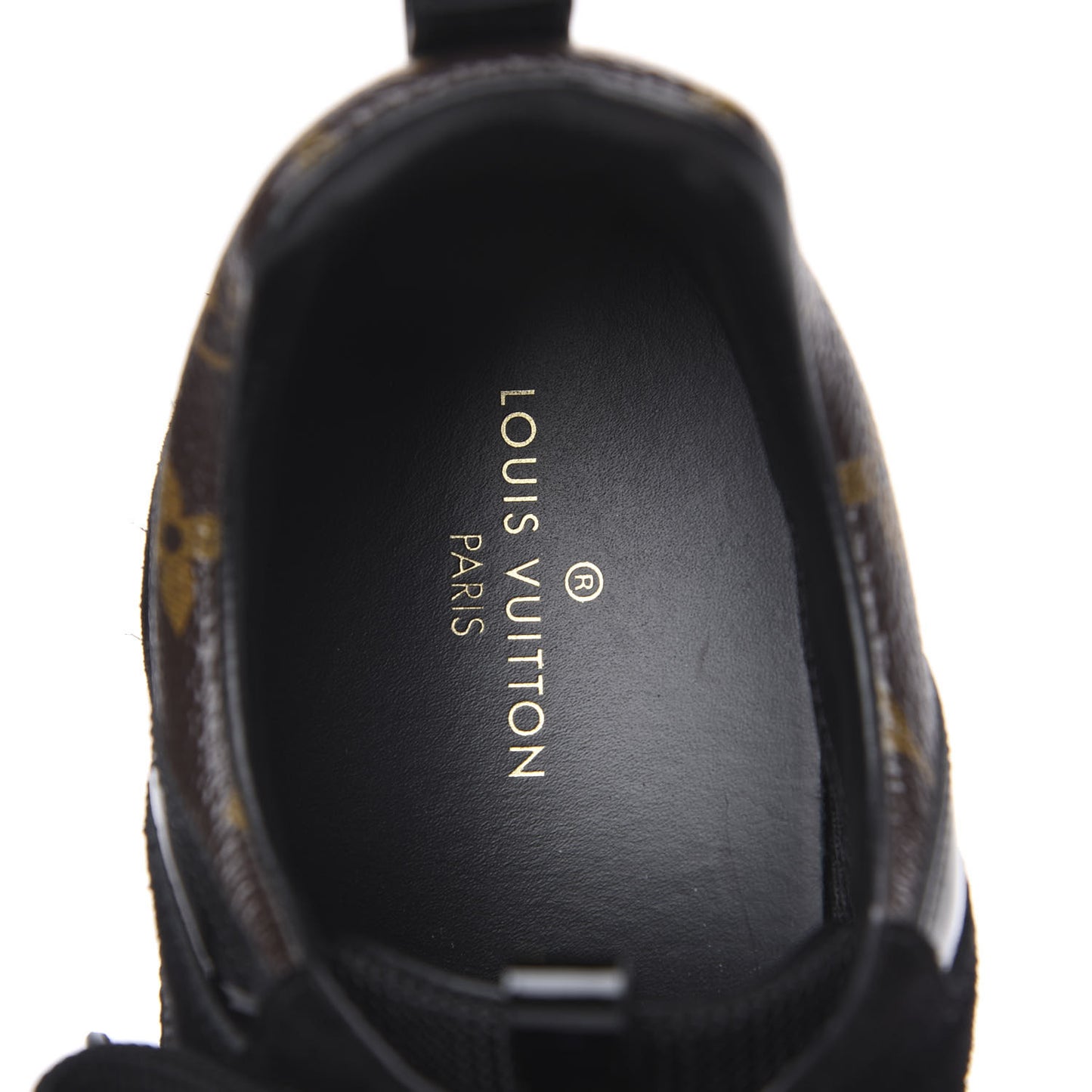 Suede Monogram Run Away Sneakers 39 Black
