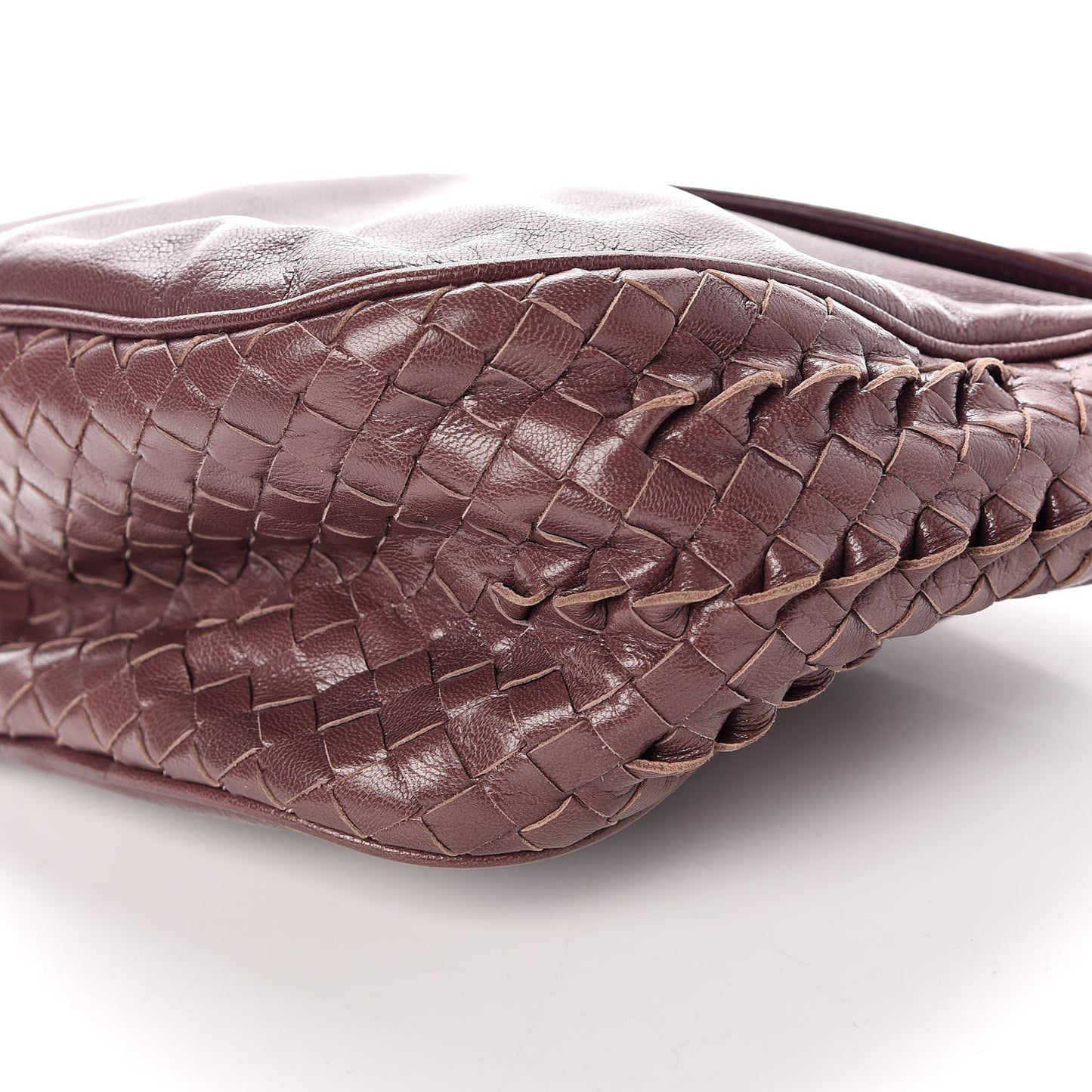Patent Goatskin Intrecciato Hobo Purple