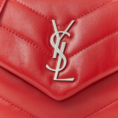 Saint Laurent Calfskin Y Quilted Monogram Toy Loulou Crossbody Bag Rouge Eros 9 of 11