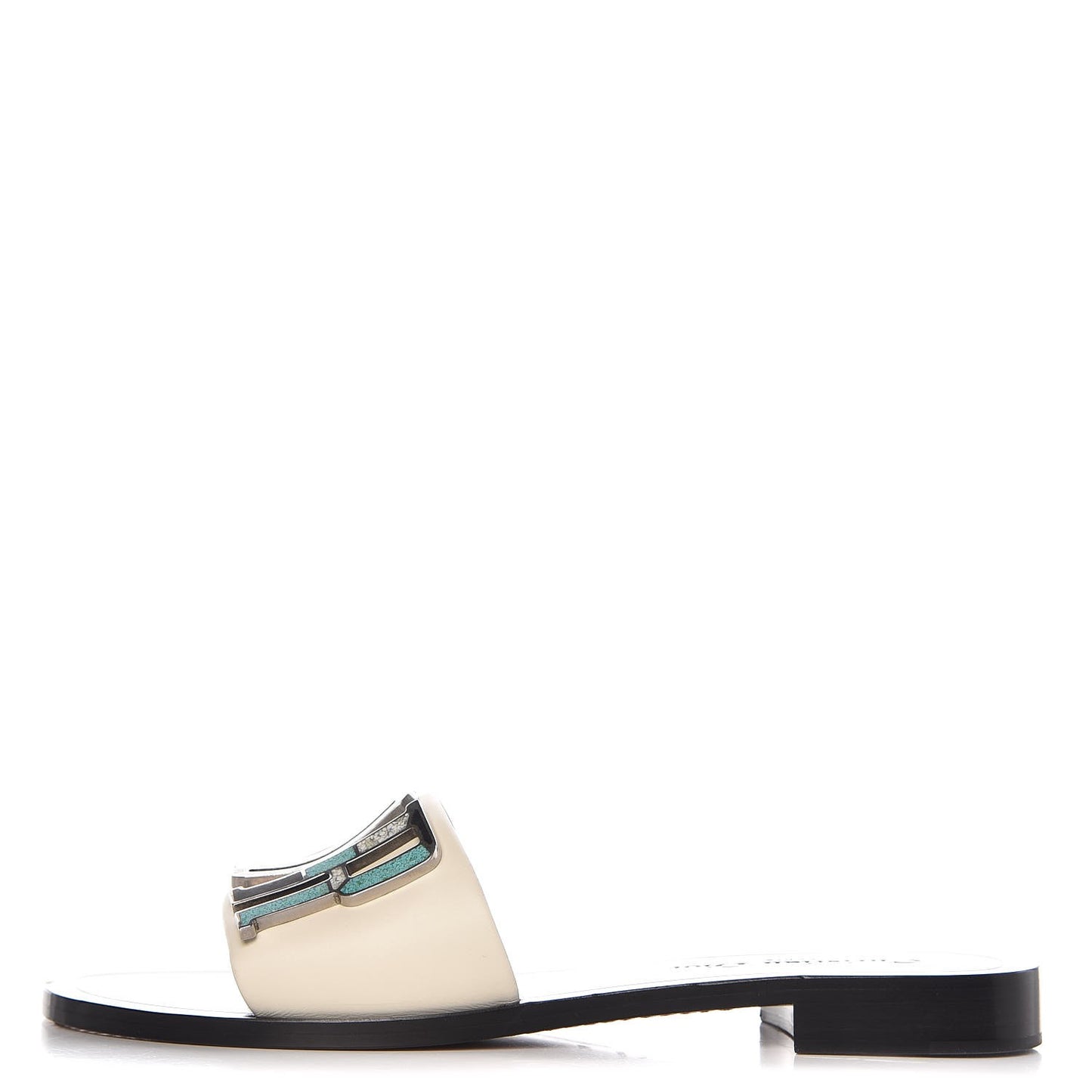 Calfskin Dio(r)evolution 10mm Slide Sandals 38.5 Off White